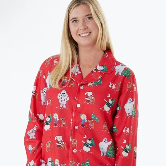 Pottery Barn Rudolph Adult Size SMALL Flannel Pajama Set - Picture 3 of 5